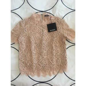 Zara Embroidered Lace Top
